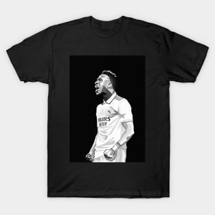 Vinicius Junior Black And White Art T-Shirt